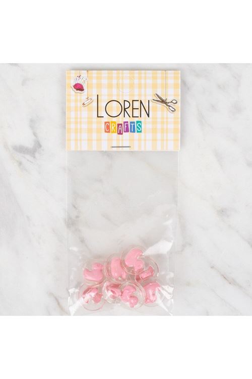 Loren Crafts 8 li Şeffaf Pembe Ördek Düğme - 259