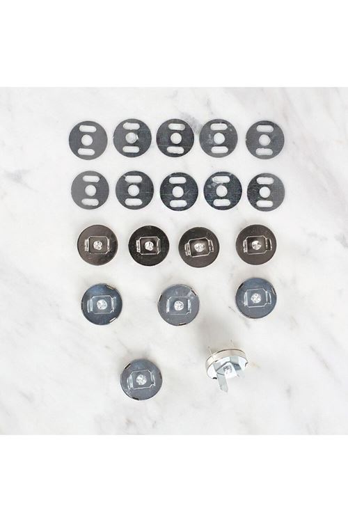 Loren Manyetik Mat Gümüş Metal 5 li Çıt Çıt Set