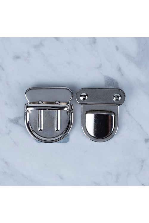 Loren Metal Çanta Kilidi Büyük Gümüş