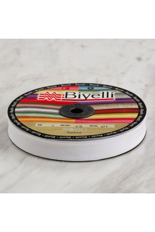 Loren Pamuk Beyaz Katlı Biye -1