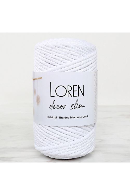 Loren Decor Slim 3 Büküm Makrome İpi Beyaz - L001