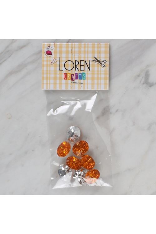 Loren Crafts turuncu 8 li düğme - 241