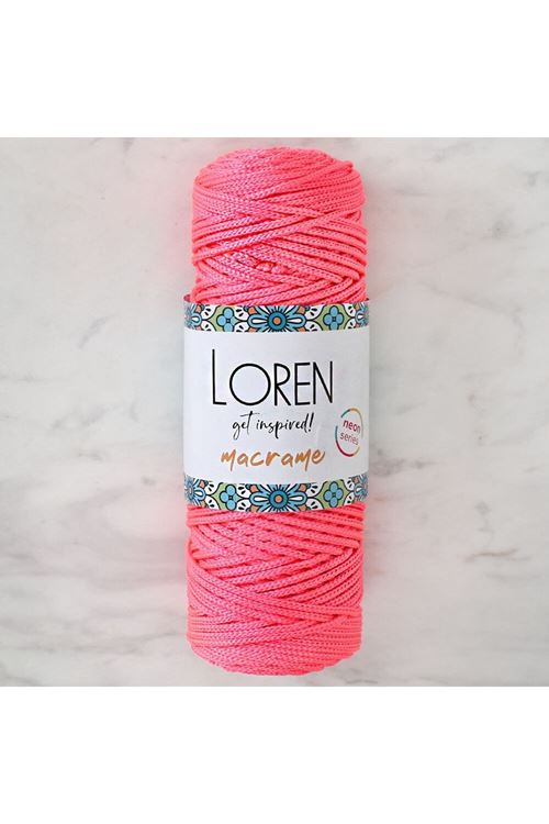 Loren Macrame Neon Pembe El Örgü İpi - L116