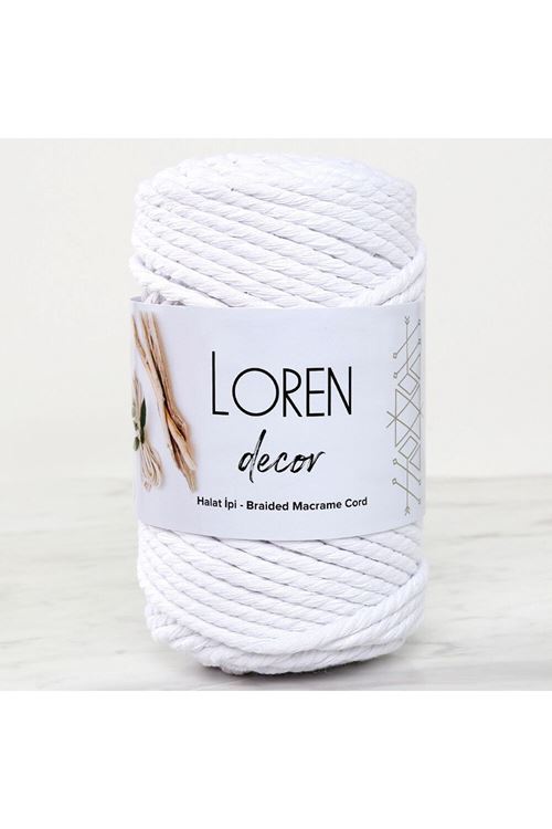 Loren Decor 3 Büküm Makrome İpi Beyaz - L001