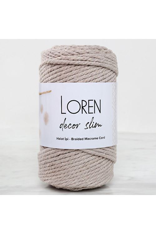 Loren Decor Slim 3 Büküm Makrome İpi Bej - L049