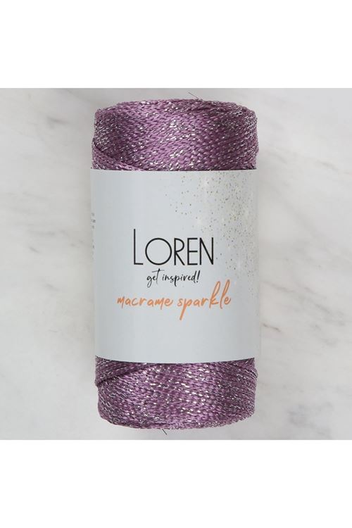 Loren Macrame Sparkle Simli Mor El Örgü İpi - RM 7