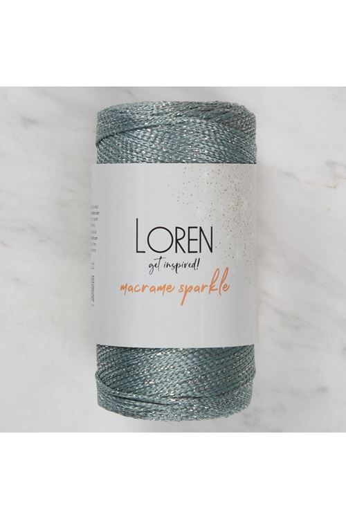 Loren Macrame Sparkle Simli Yeşili El Örgü İpi - R