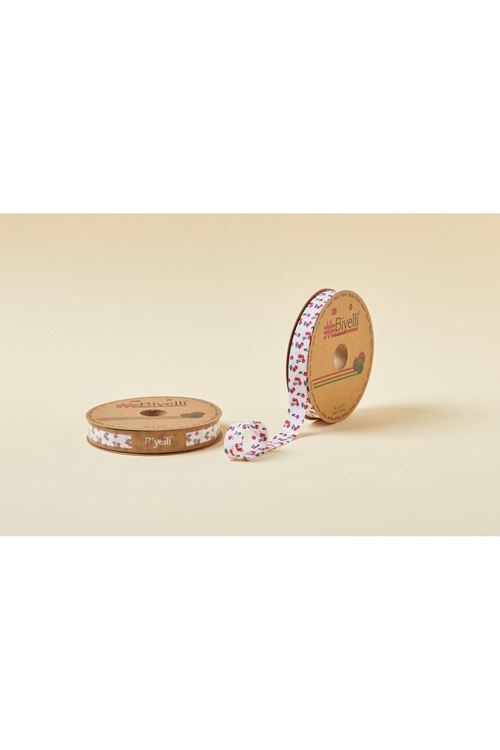 Biye Desenli Katlı A07 Kirazlı 2 Cm 25 Metre %65 Koton %35 Polyester