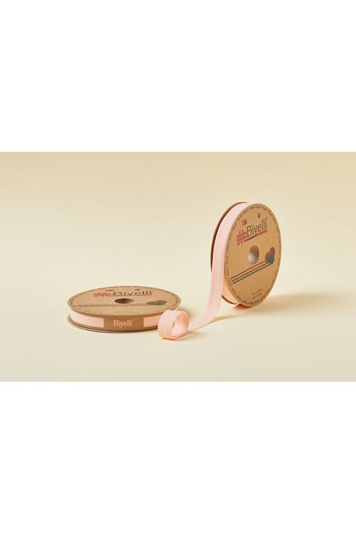 Biye Koton Katlı D45 Somon 2 Cm 25 Metre %65 Koton %35 Polyester