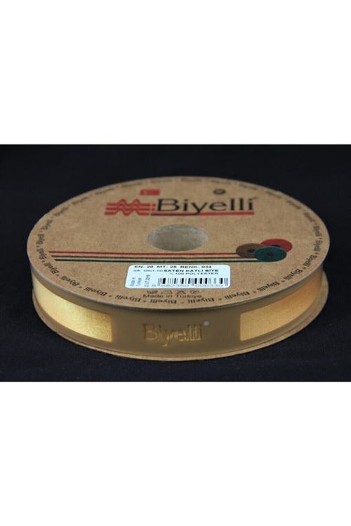 Biye Saten Katlı 034 Sarı 2 Cm 25 Metre %100 Polyester