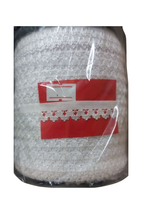 Çamaşır Lastiği Dantelli 1 Cm 75 Metre 1 Top Beyaz 1. Model