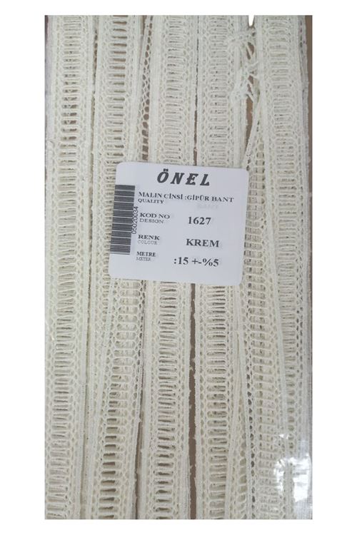 Dantel Polyester Güpür Bant Krem 15 Metre En 3 Cm On-1627-kr
