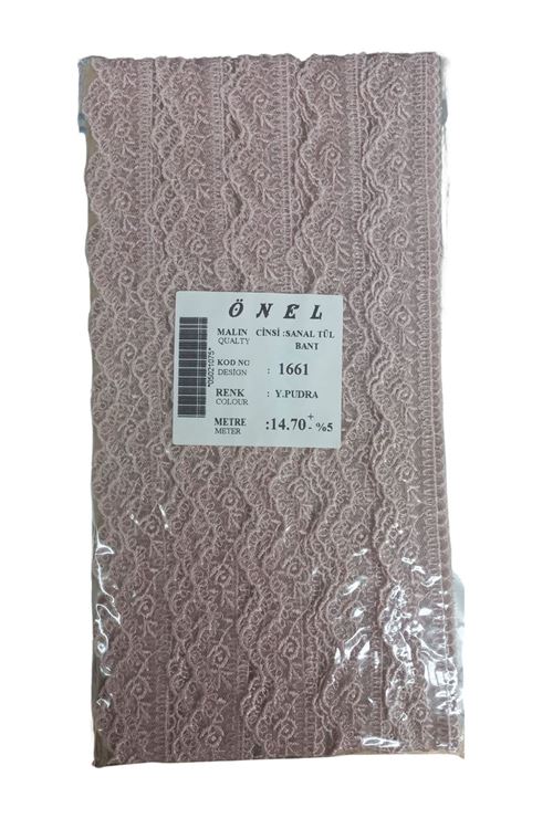 Dantel Polyester Sanal Tül Bant Y.pudra 14,70 Metre En 6 Cm On-1661-pu