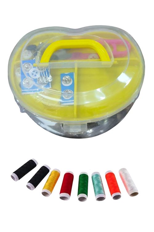 İplik Set Büyük Kalp Plastik Dikiş Seti