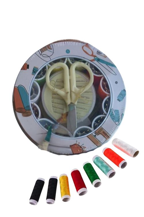 İplik Set Teneke Kutu Dikiş Seti