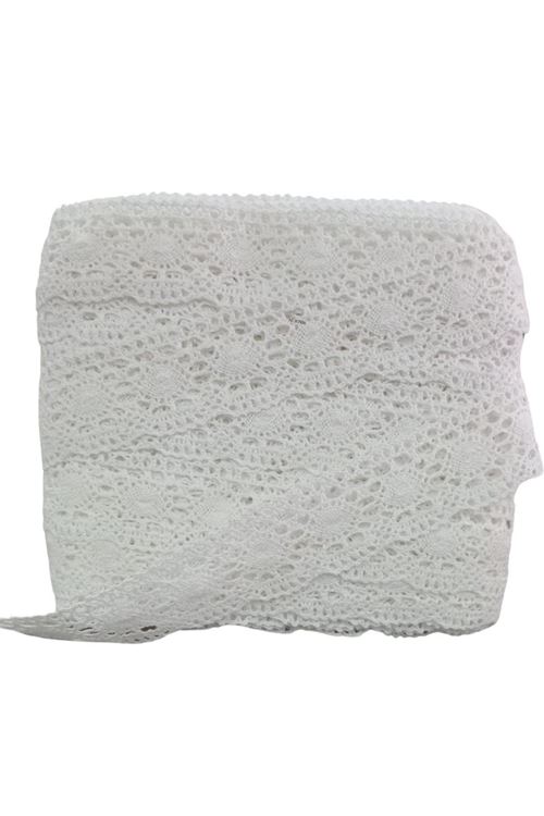 Kopanaki Dantel En 5 Cm Badem Model Beyaz 10 Metre