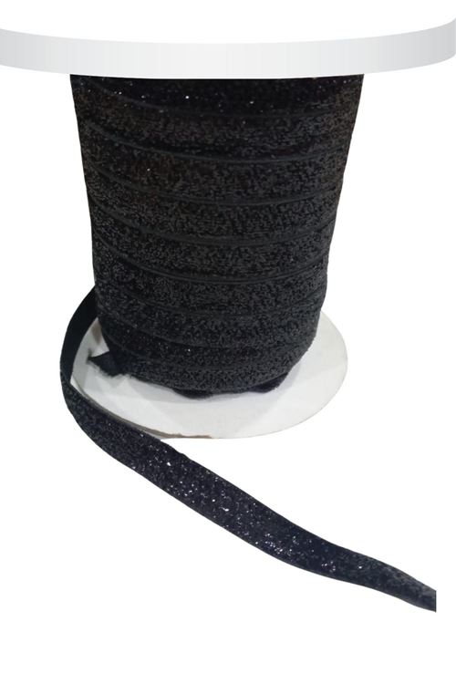 Kadife Kurdele Simli 1 Cm Siyah 2 Metre