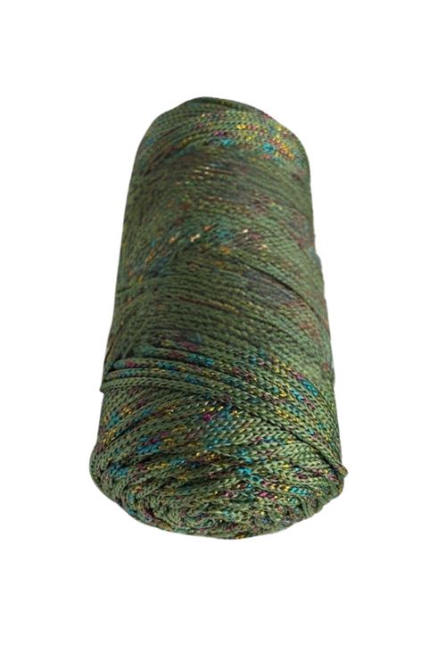 Makrome İpi 3mm Polyester Haki Simli