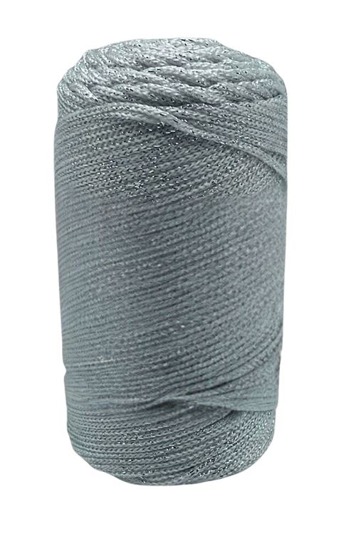 Makrome İpi 3 Mm Polyester Gri Simli