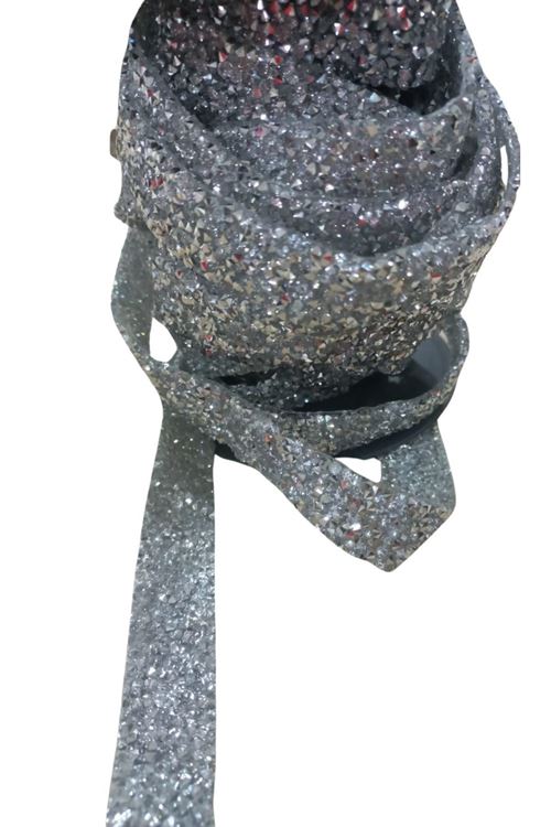 Silikonlu Yapıştırma Taş 1 Cm Gümüş 5 Metre