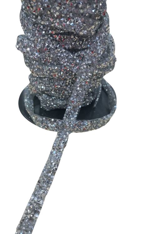 Silikonlu Yapıştırma Taş Şerit 2 Cm Gümüş 1 Metre