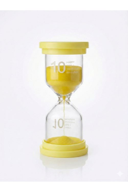 Renkli 10 Dakika Kum Saati - Dekoratif Cam Zamanlayıcı -Mutfak, Ders ve Oyun Süre Ölçer