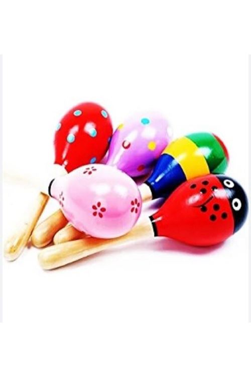 Ahşap Renkli 7 Adet Çocuk Müzik Aleti Eğitim