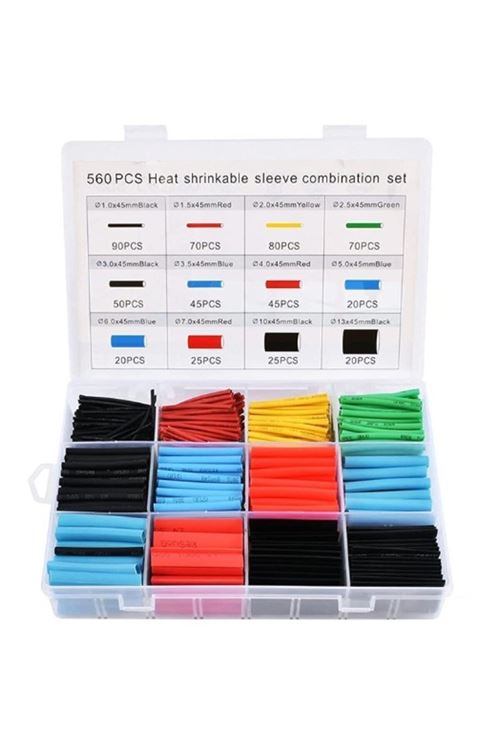 560 Parça Set Isıyla Daralan Makaron Kablo Koruyucu Kılıf