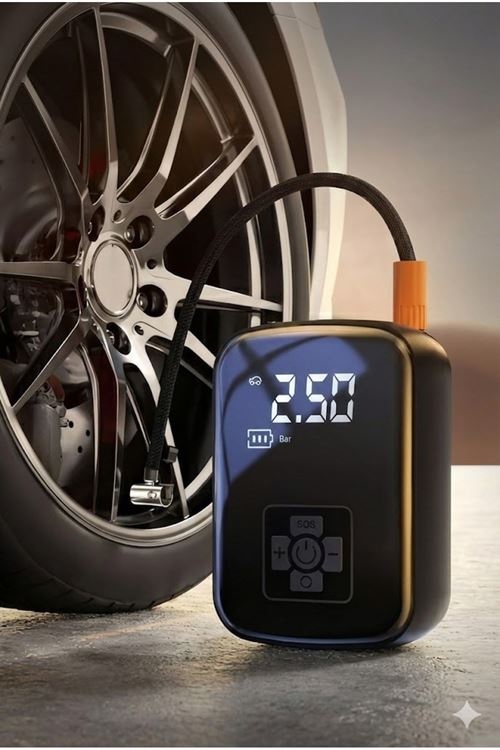 Dijital Şarjlı Araç Lastik Hava Pompası Kompresör Taşınabilir LED Ekranlı