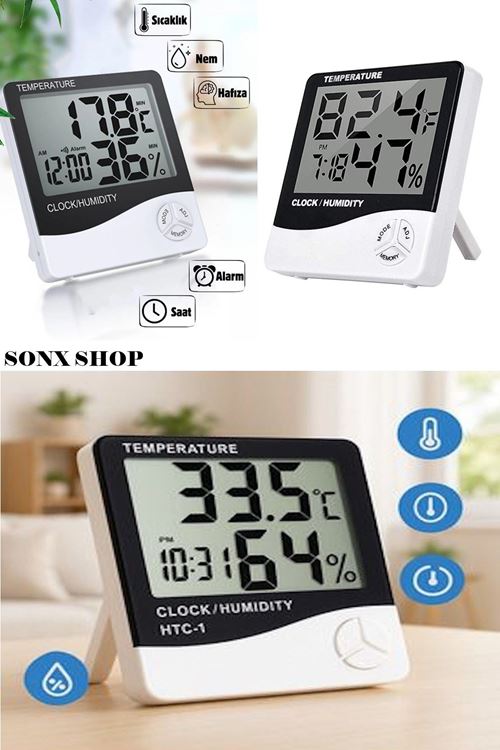 Akıllı Dijital Nem Sıcaklık Ölçer Termometre Masa Saati Fonksiyonel Ev Oda Ortam Dijital Sensörlü