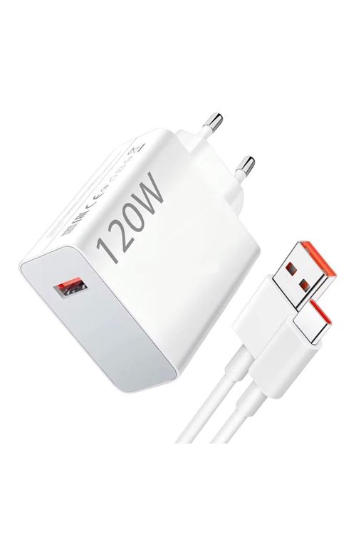 ⚡ 120W Hızlı Şarj Adaptörü + Type-C Kablosu | Süper Hızlı Şarj Cihazı 1 metre