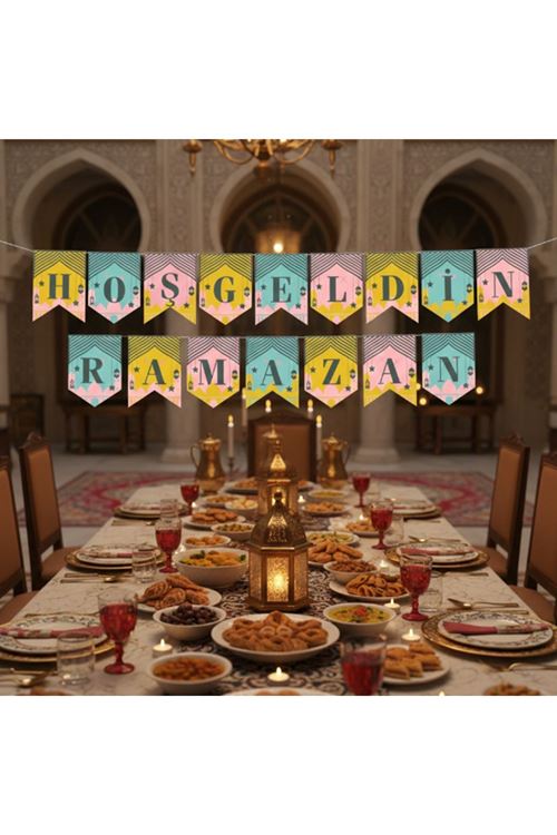 Ramazan Renkli Banner Süs - Hoşgeldin Ramazan