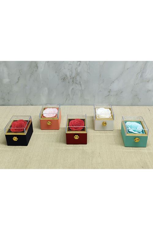 Romantik Gül Yüzük Kutusu Kare