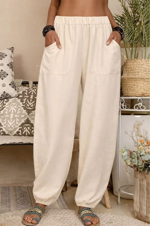 Kadın Yüksek Bel Cep Detaylı Pantolon