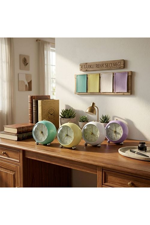 Yuvarlak Metal Renkli Çalar Saat