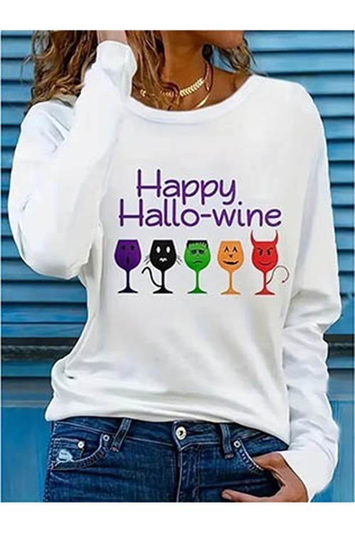 Kadın Uzun Kollu Bisiklet Yaka Baskılı Viskon Bluz