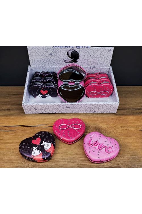 Kalpli Love Tasarımlı Cep Aynası