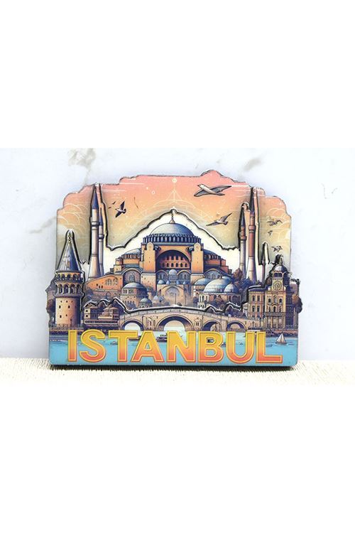 Ahşap İstanbul Temalı Magnet - Model 6