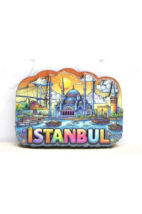 Ahşap İstanbul Temalı Magnet - Model 8