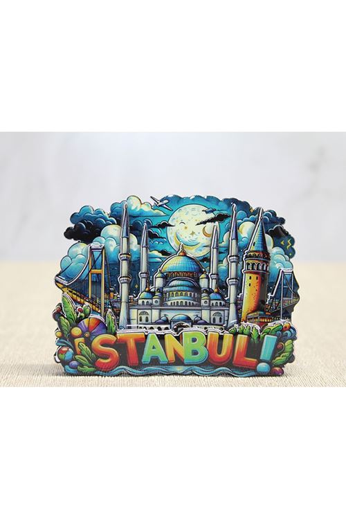 Ahşap İstanbul Temalı Magnet - Model 2