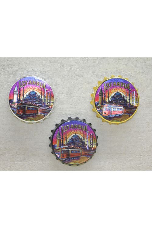 İstanbul Temalı Gazoz Kapağı Magnet - Model 4