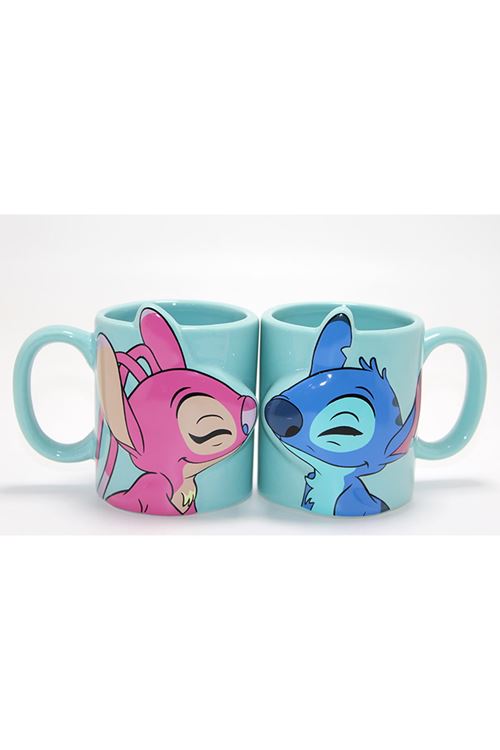 Stitch Ve Angel 3D Figürlü Çift Kupa Bardak Seti