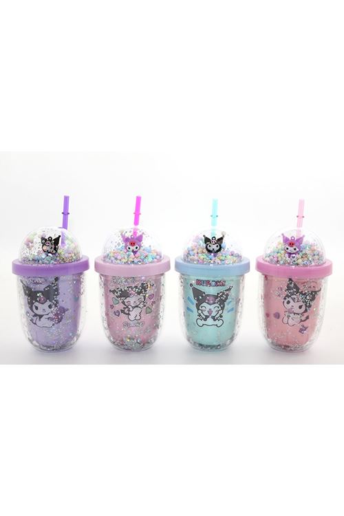 Kuromi Figürlü Pipetli Kapaklı Kupa Bardak