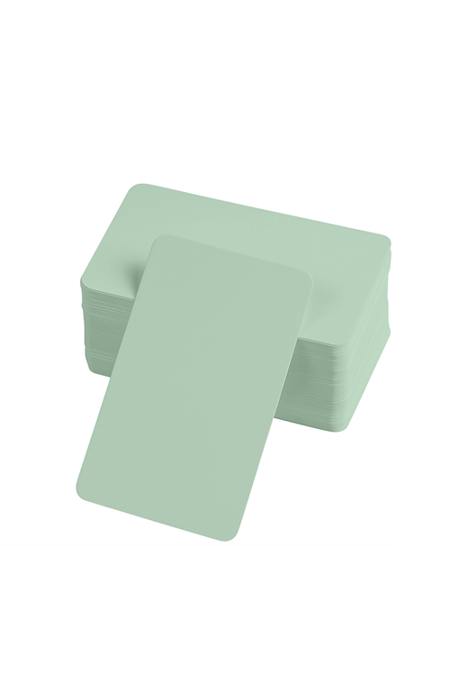 Boş Kelime Kartları 5x8 cm - 50 Adet Oval Kenarlı | Tabu &amp; Not Kartları - Yeşil