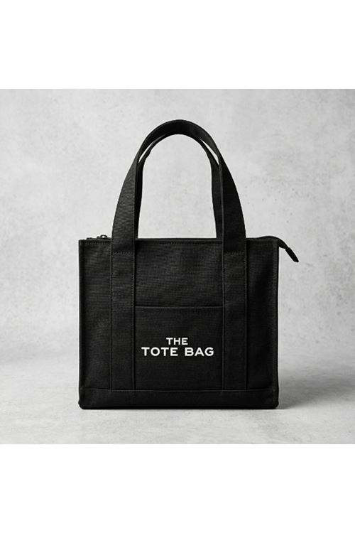 Siyah Kanvas Yumuşak Kol Çantası The Tote Bag