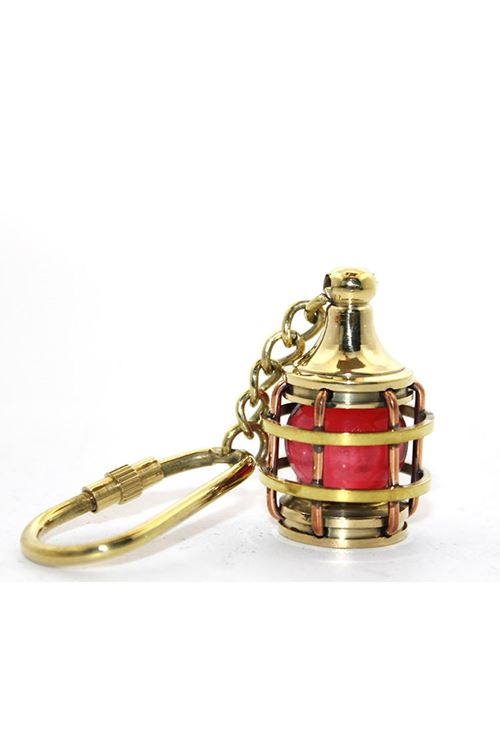 Pirinç Kırmızı Gaz Lambası Tasarımlı Anahtarlık