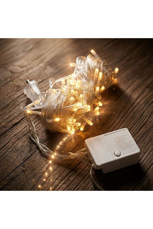 10m 100 Led Damla Uçlu Gün Işığı Şeffaf Kablo