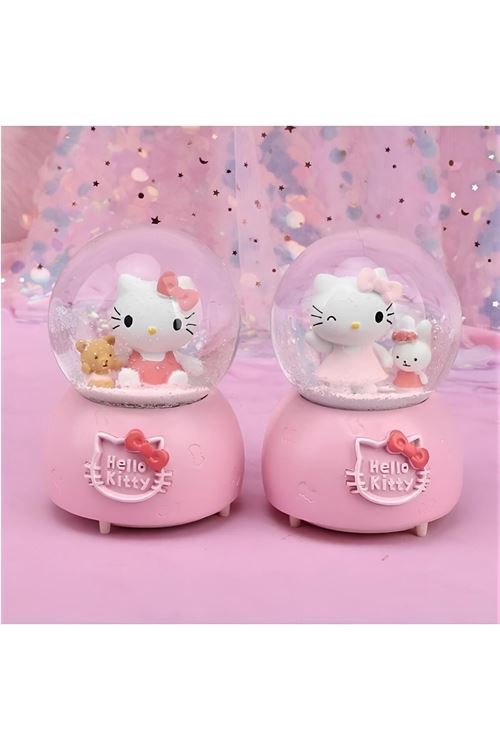 Hello Kitty Işıklı Müzikli Kar Küresi Orta Boy Model 4