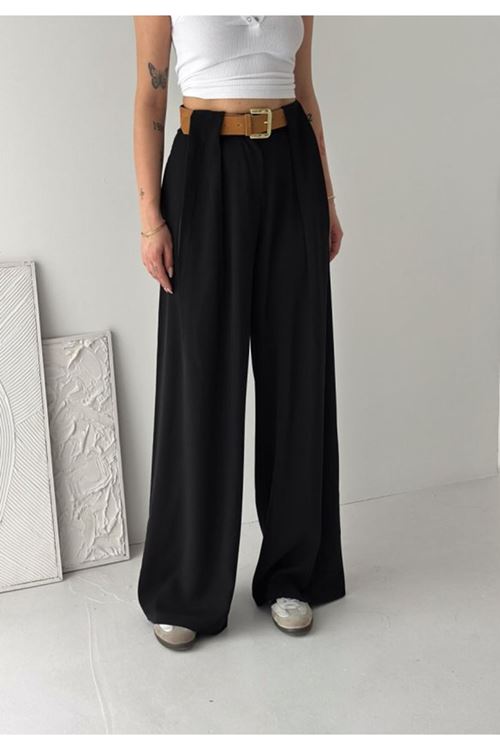 Kadın Pileli Kemerli Pantolon