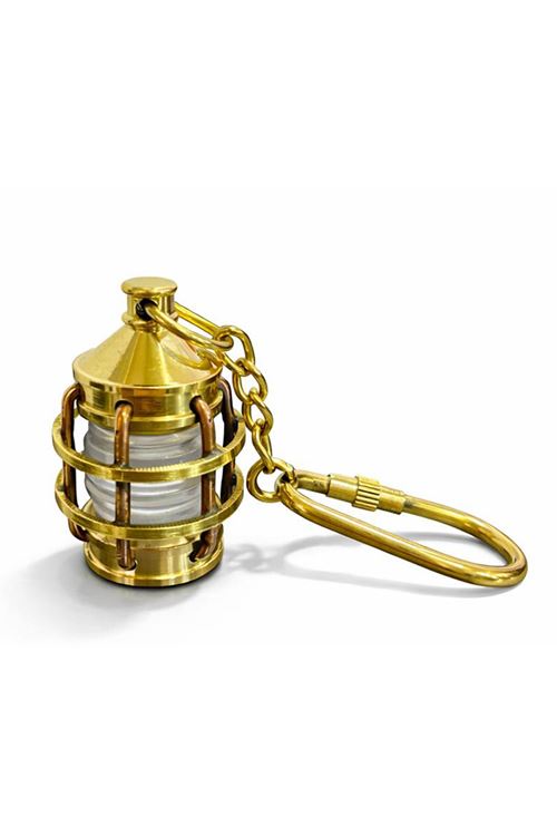 Pirinç Gemi Feneri Tasarımlı Anahtarlık